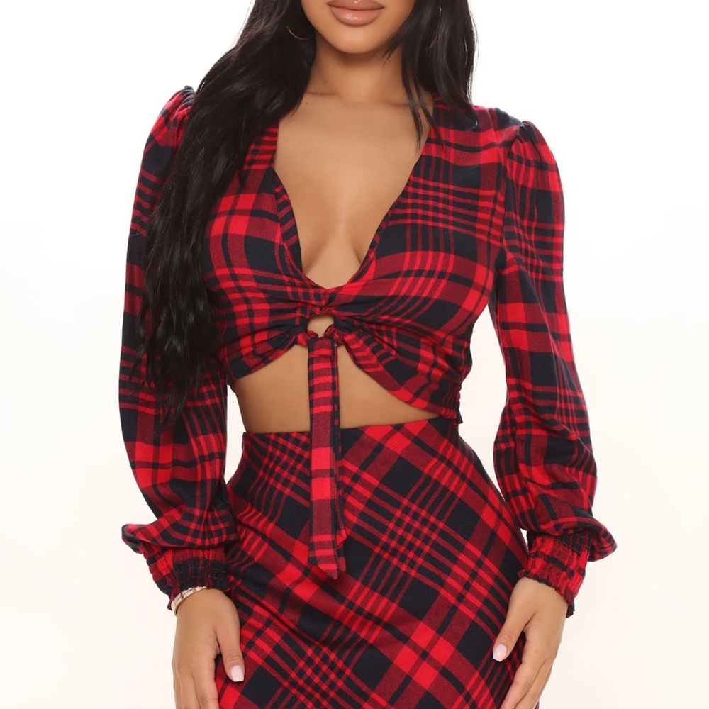Red Plaid Top